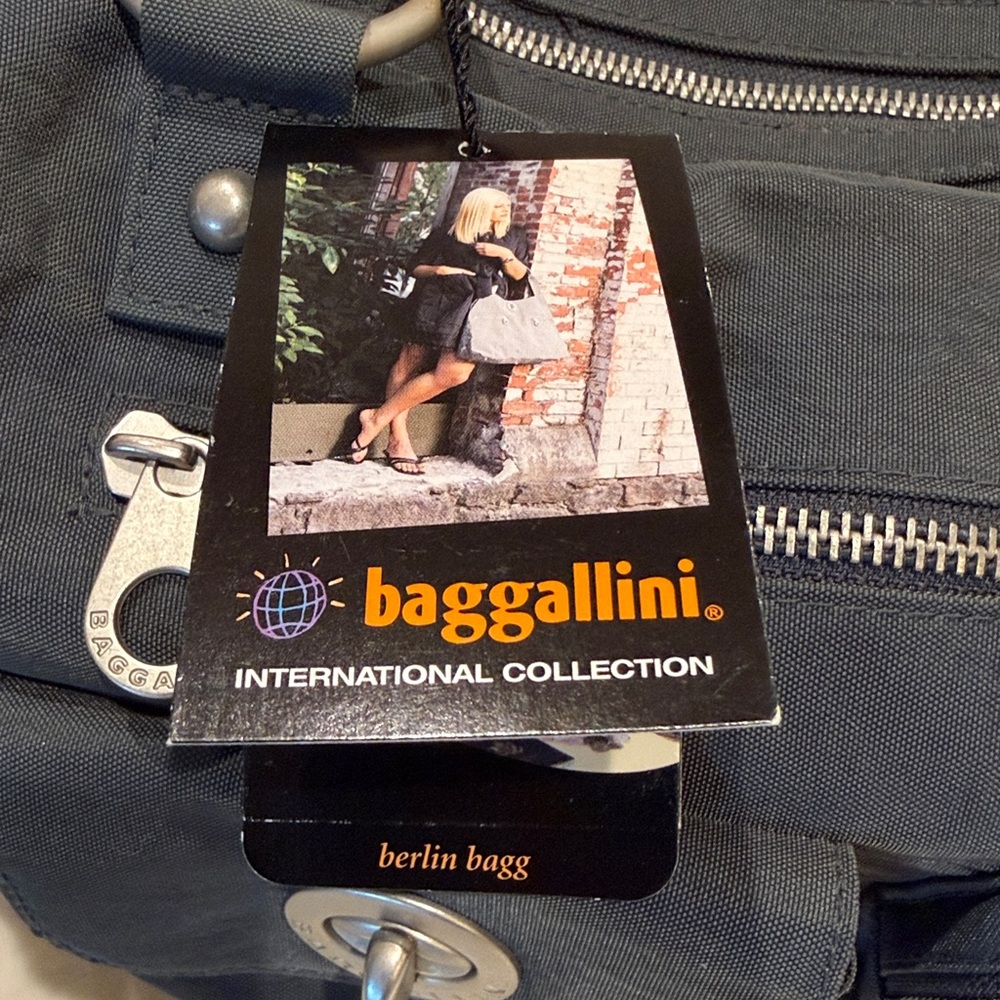 Baggallini Charcoal Grey Duffel Bag with Silver Accents - Picture 2 of 4